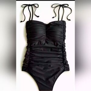 J.Crew Ruched tie-shoulder swimsuit